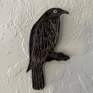Elegant Black Bird Wall Decor Handmade